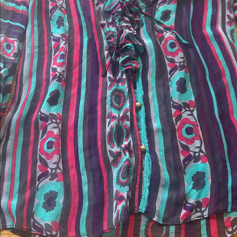 Alice By Temperley Floral Blouse Size 4 - Picture 4 of 8
